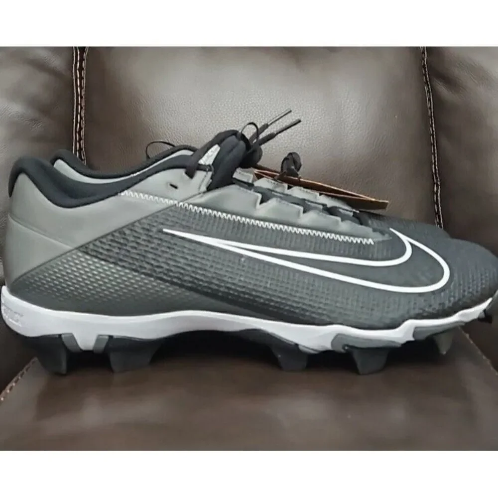 NIKE VAPOR EDGE SHARK 2 BLACK-WHITE-GREY FOOTBALL CLEATS Men's Size 13 - Picture 4 of 8